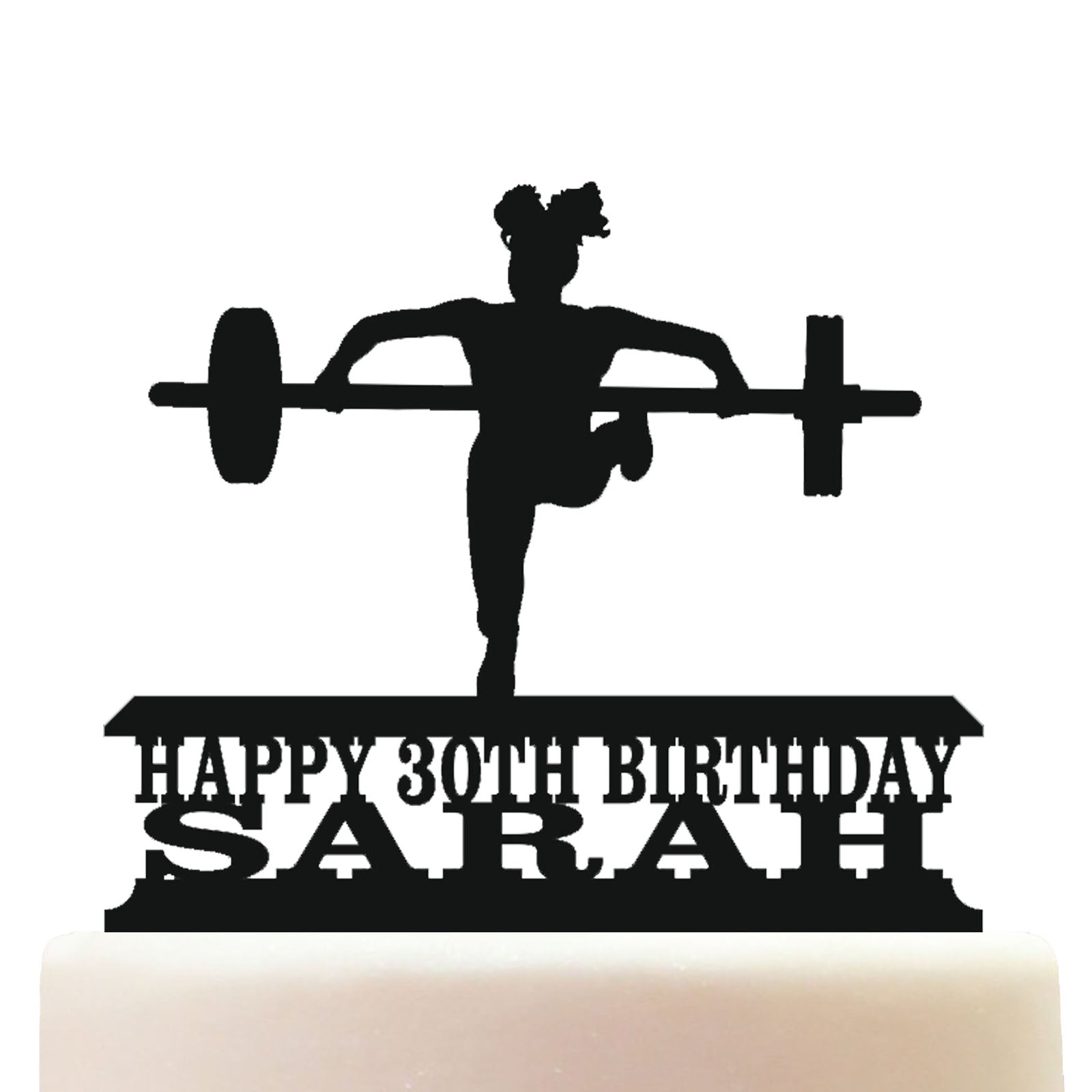 weightlifting womens snath cake topper decorations personalized acrylic