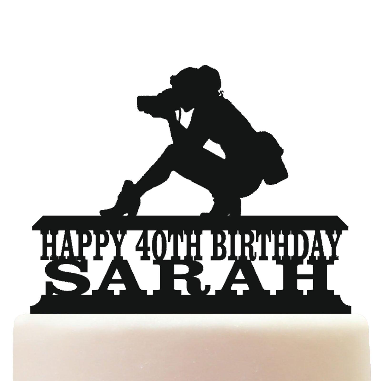 female photographer cake topper decorations personalized acrylic