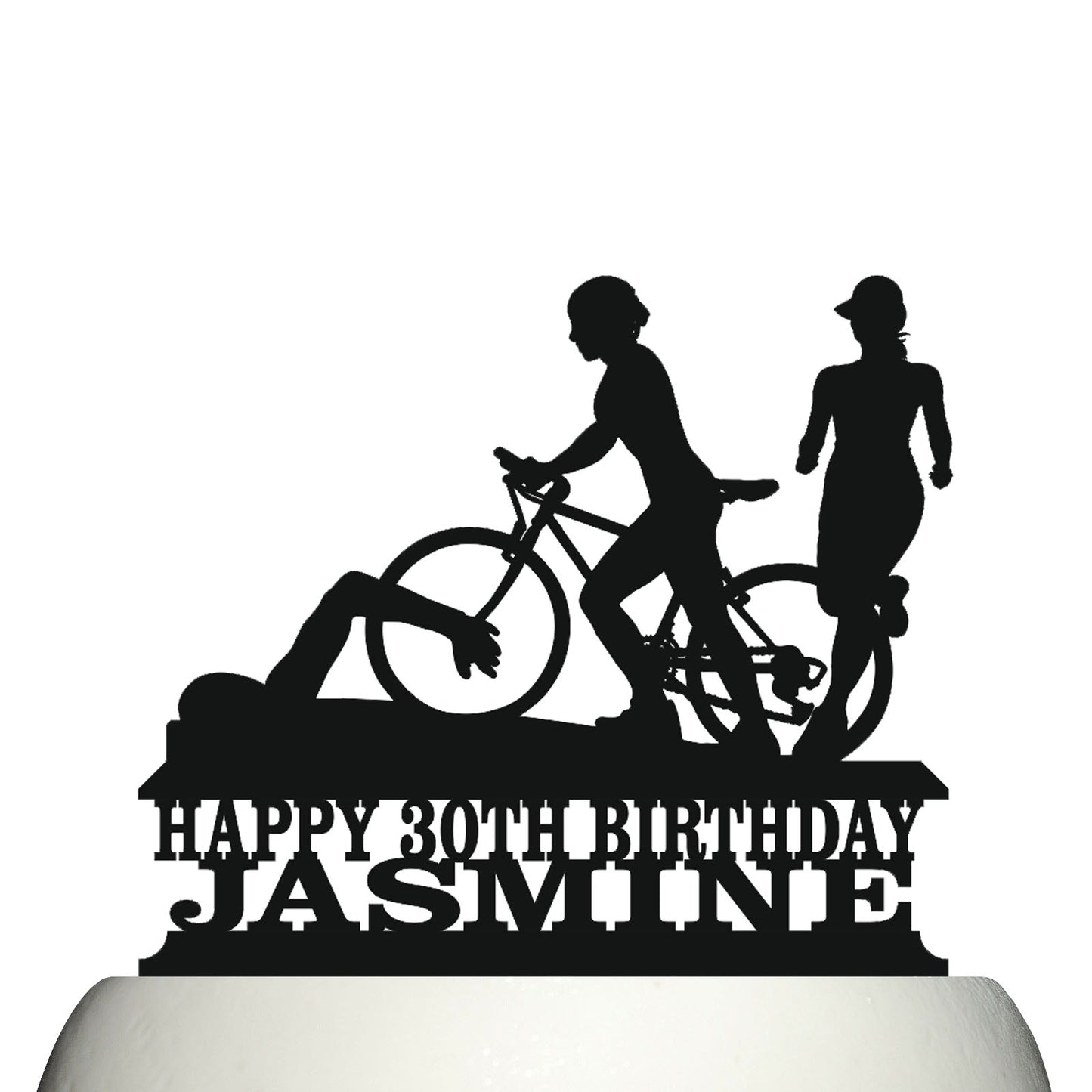 womens triathlon cake topper decorations personalized acrylic