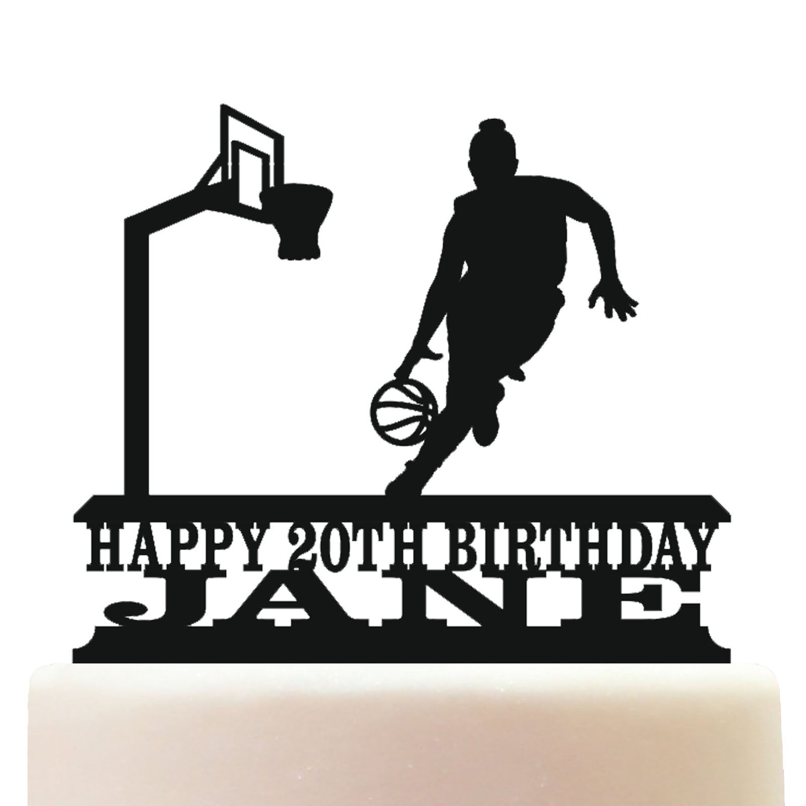 basketball solo girl player cake topper decorations