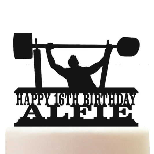 bench press gym theme cake topper decorations personalized acrylic