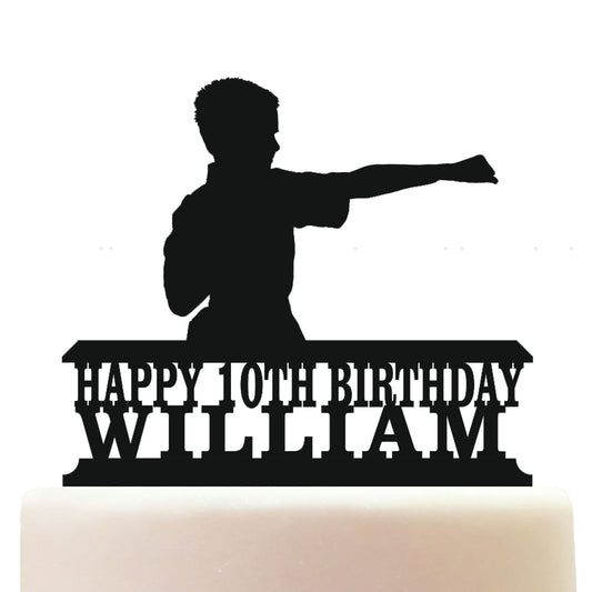 boy martial arts cake topper decorations personalized acrylic