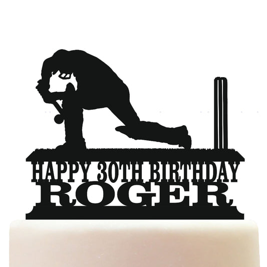 defensive batsman Ref 2 cricket cake topper decorations personalized acrylic