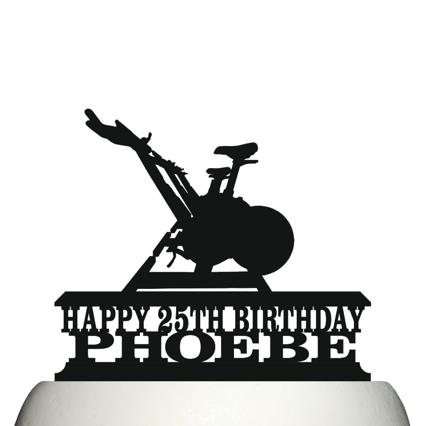 exercise bike theme fitness cake topper decorations