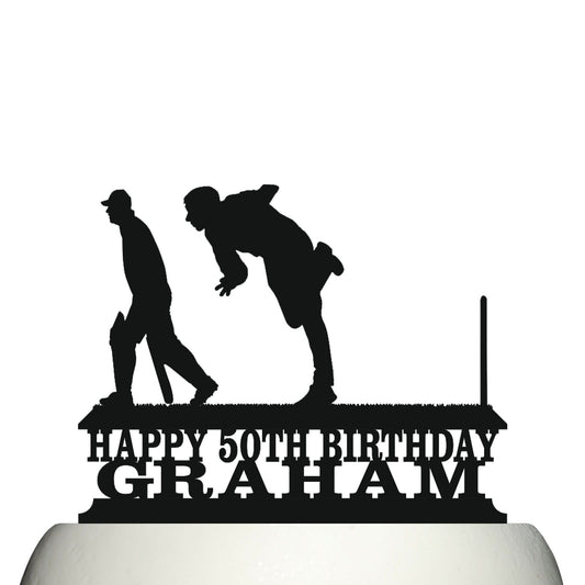 fast bowler cricket cake topper decorations personalized acrylic