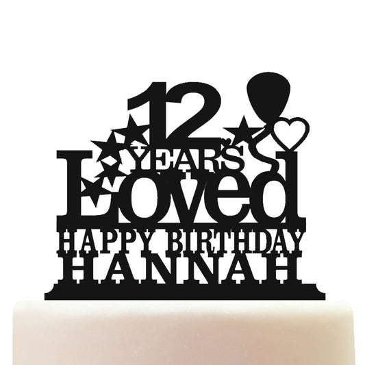 happy 12th birthday cake topper decorations personalized acrylic 