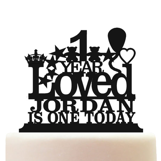 personalised acrylic happy 1st birthday cake topper decorations