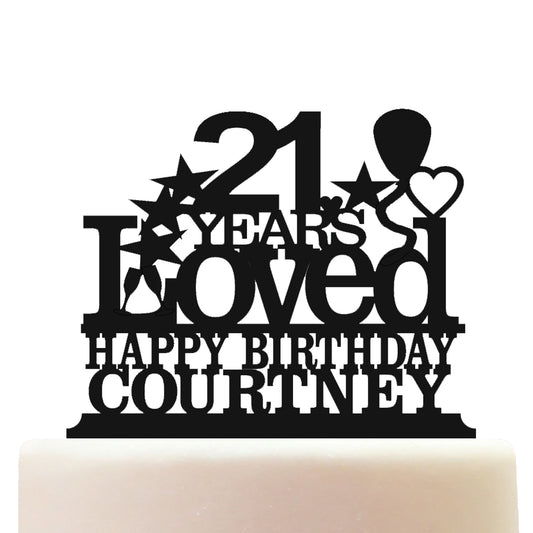 happy 21st birthday cake topper decorations personalized acrylic 