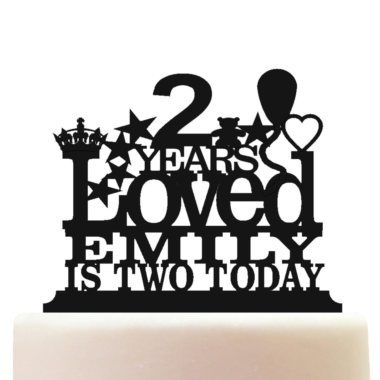 personalized acrylic happy 2nd birthday cake topper decorations