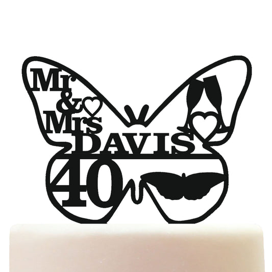 happy 40th wedding anniversary cake topper decorations personalized acrylic