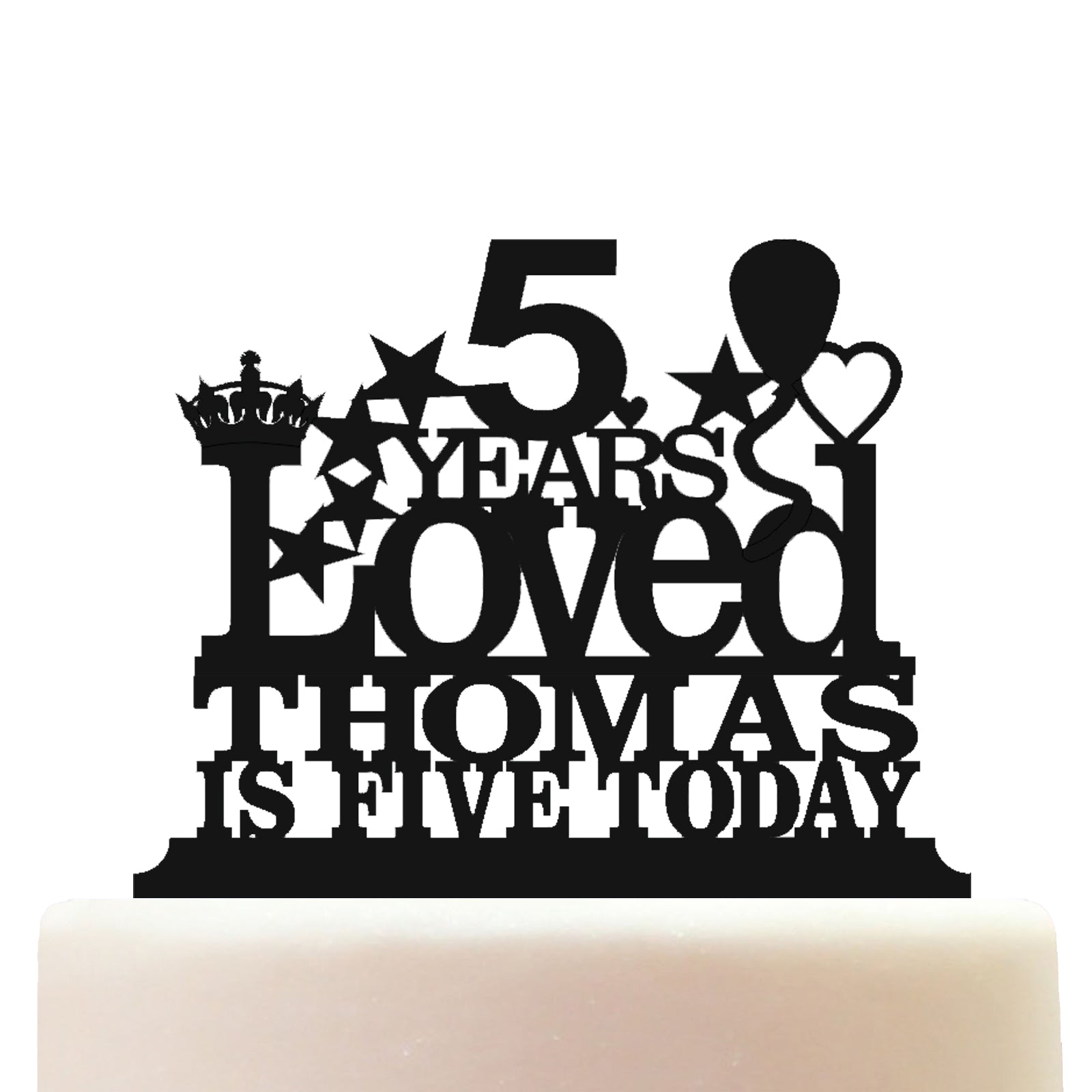 happy 5th birthday cake topper decorations personalized acrylic 