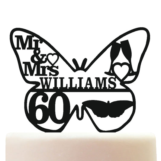 happy 60th wedding anniversary cake topper decorations personalized acrylic 