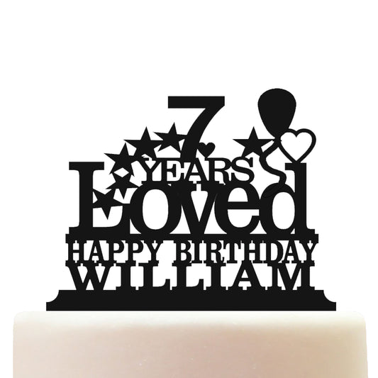 happy 7th birthday cake topper decorations personalized acrylic