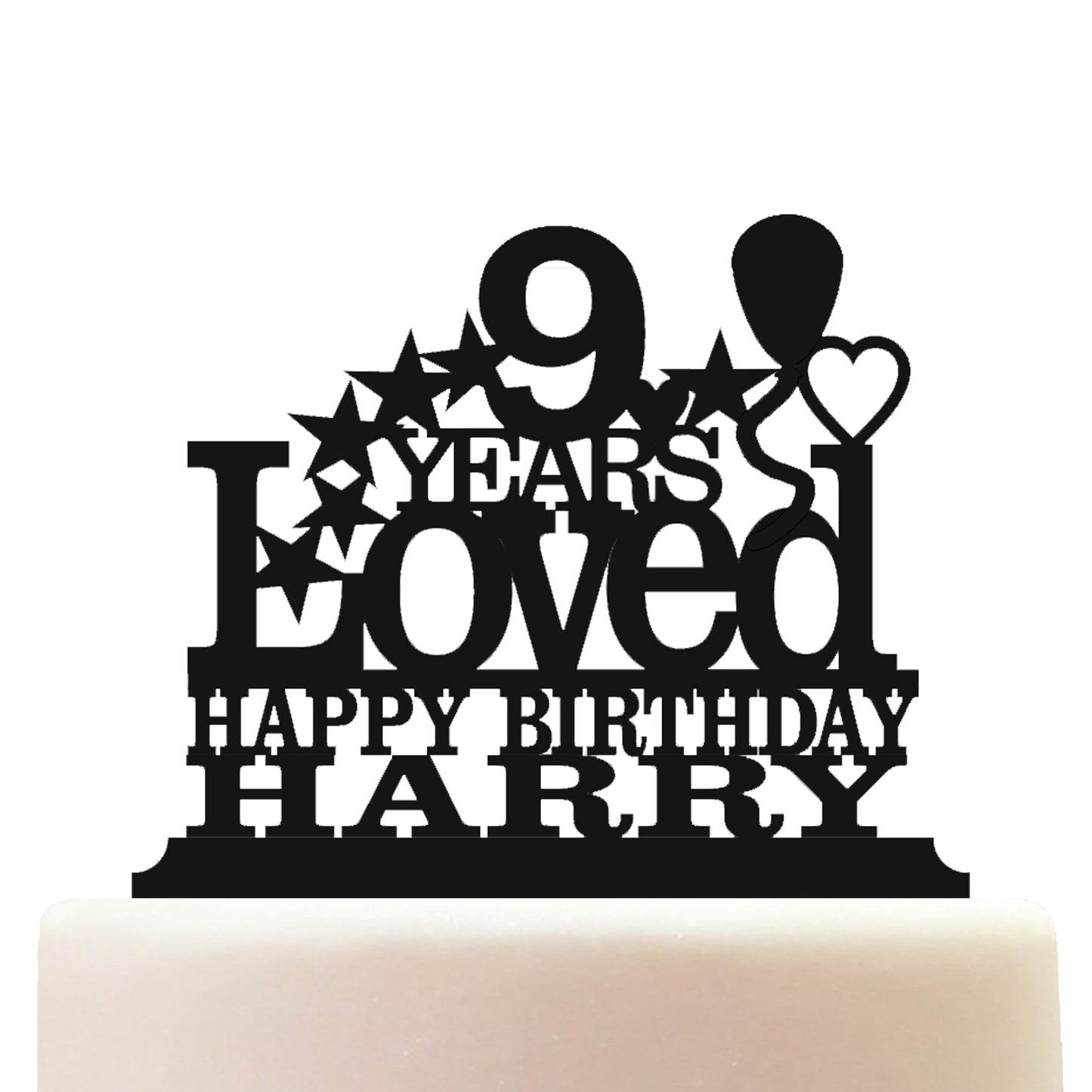 happy 9th birthday cake topper decorations