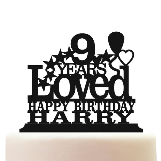 happy 9th birthday cake topper decorations