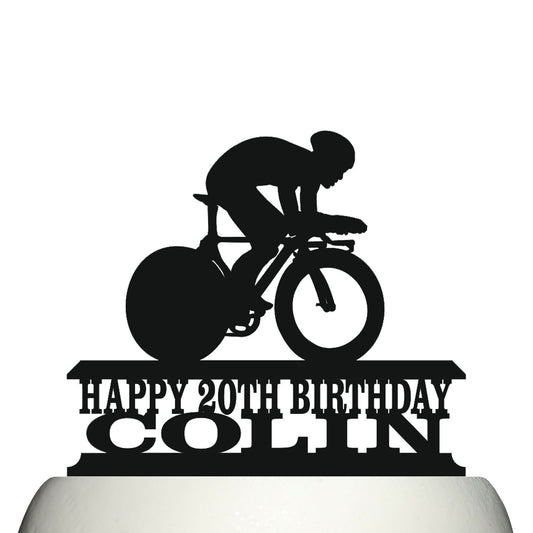 individual trial cycling cake topper decorations personalized acrylic