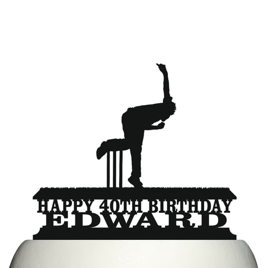 spin bowler cricket cake topper decorations personalized acrylic