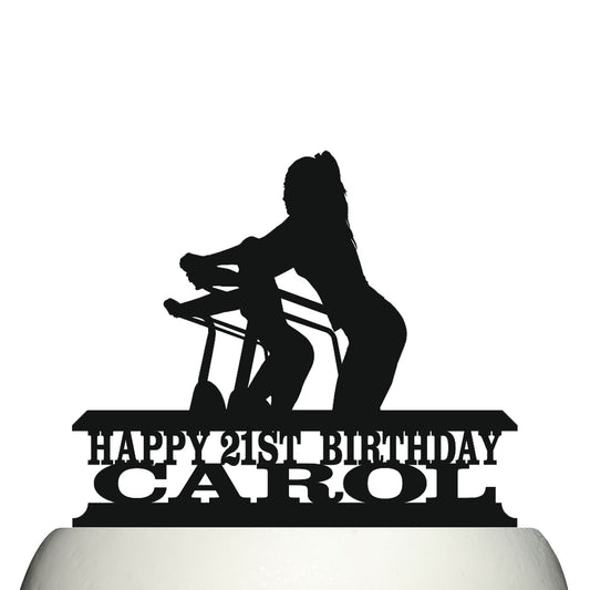 stepper themed womens gym fitness cake topper decorations personalized acrylic