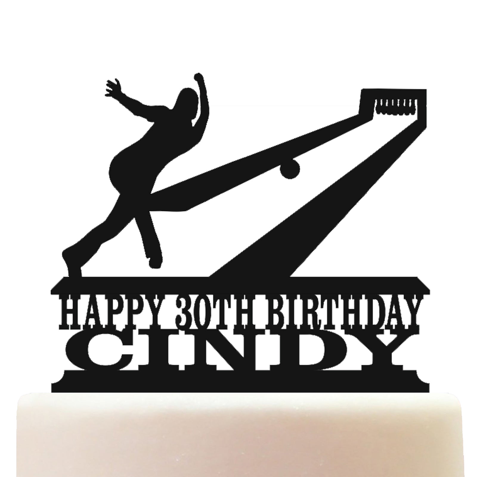 ten pin bowling cake topper decorations personalized acrylic for her