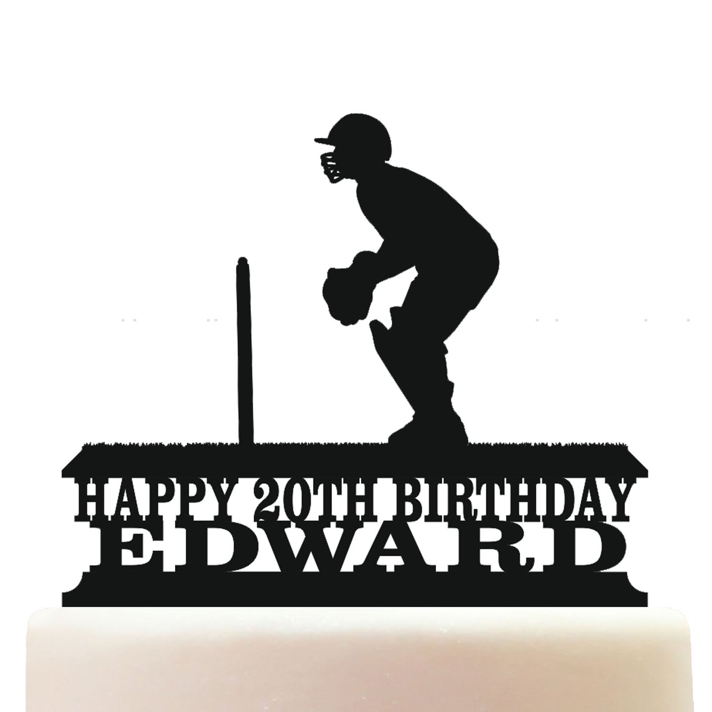 wicket keeper cricket cake topper decorations personalized acrylic