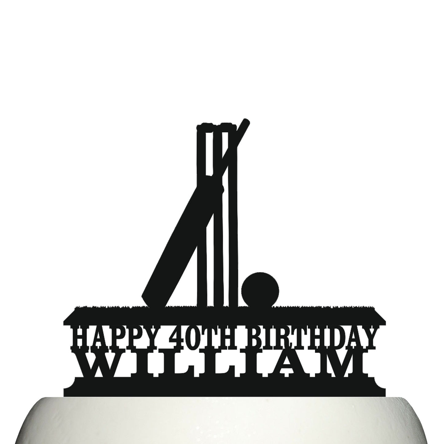 wicket on grass cricket cake topper decorations personalized acrylic